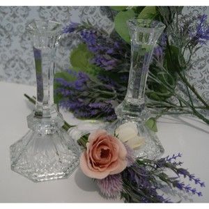 Pair 8" Lenox Crystal Candlesticks Unmarked Candle Holder